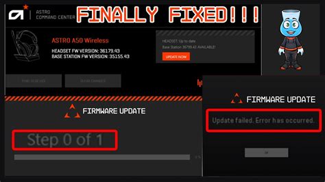 astro a50 firmware update error